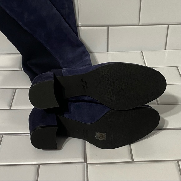 NEW Stuart Weitzman City Block Boot Navy Blue Women’s Size US 4 EU 34.5 $795 - Picture 2 of 6